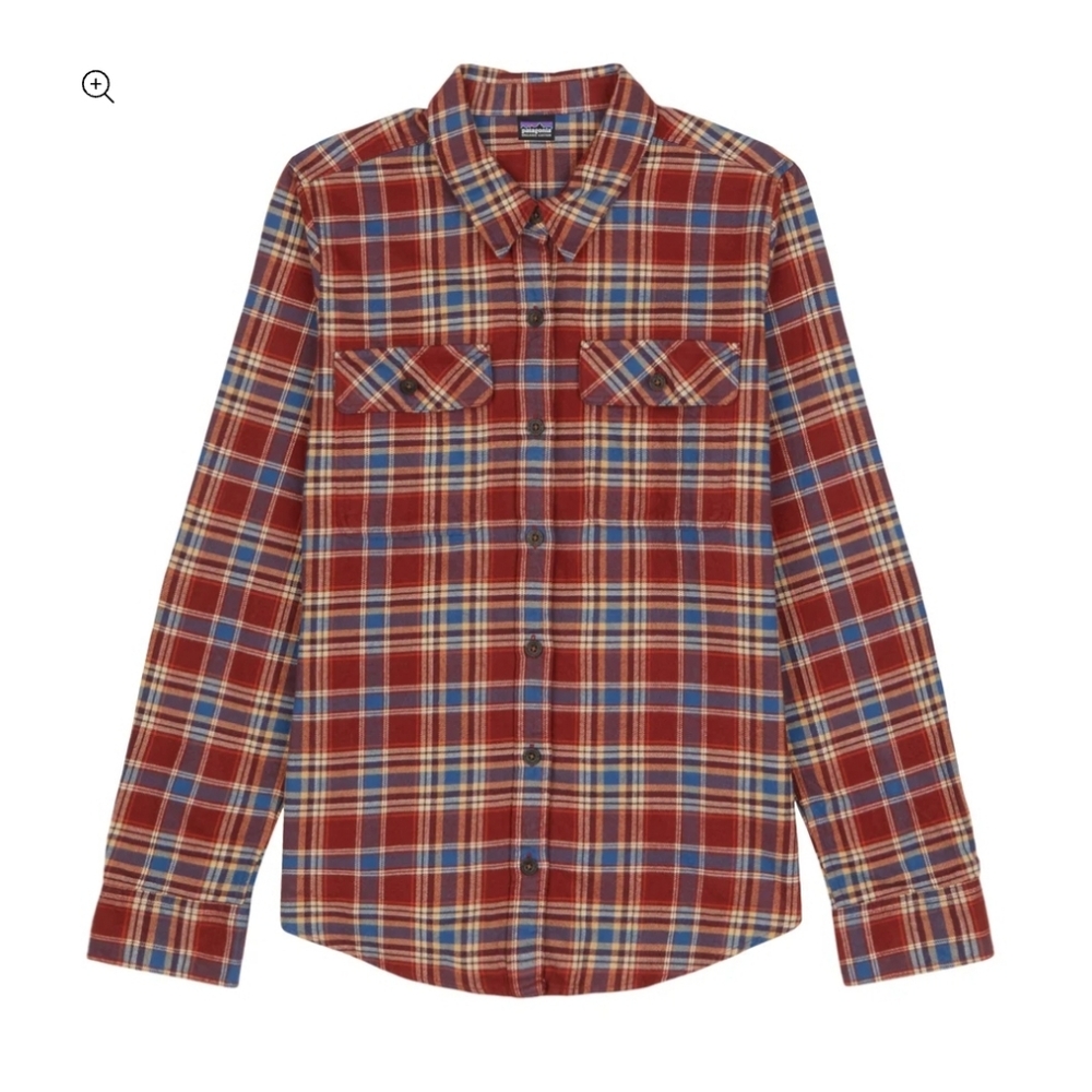 PATAGONIA | Women's Organic Cotton Fjord Flannel Shirt - Ice Fjord: Fox Red